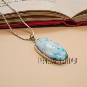 Larimar Pendant, Beautiful Gemstone Pendant, 925 Silver Handmade Pendant, Womens Necklaces, Designer Pendant, Anniversary Pendant ,Gift item
