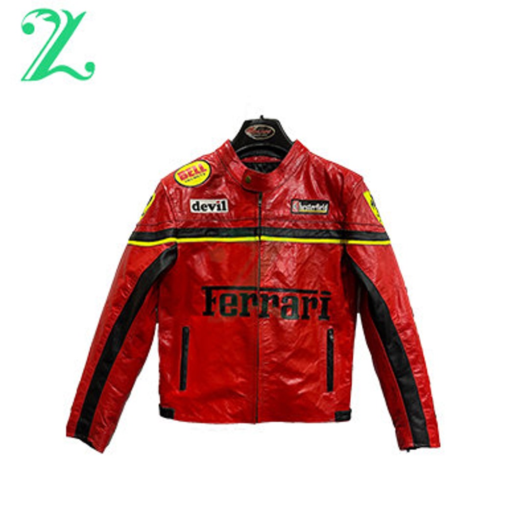 Men's Ferrari Red F1 Racing Jacket Leather Jacket Real - Etsy