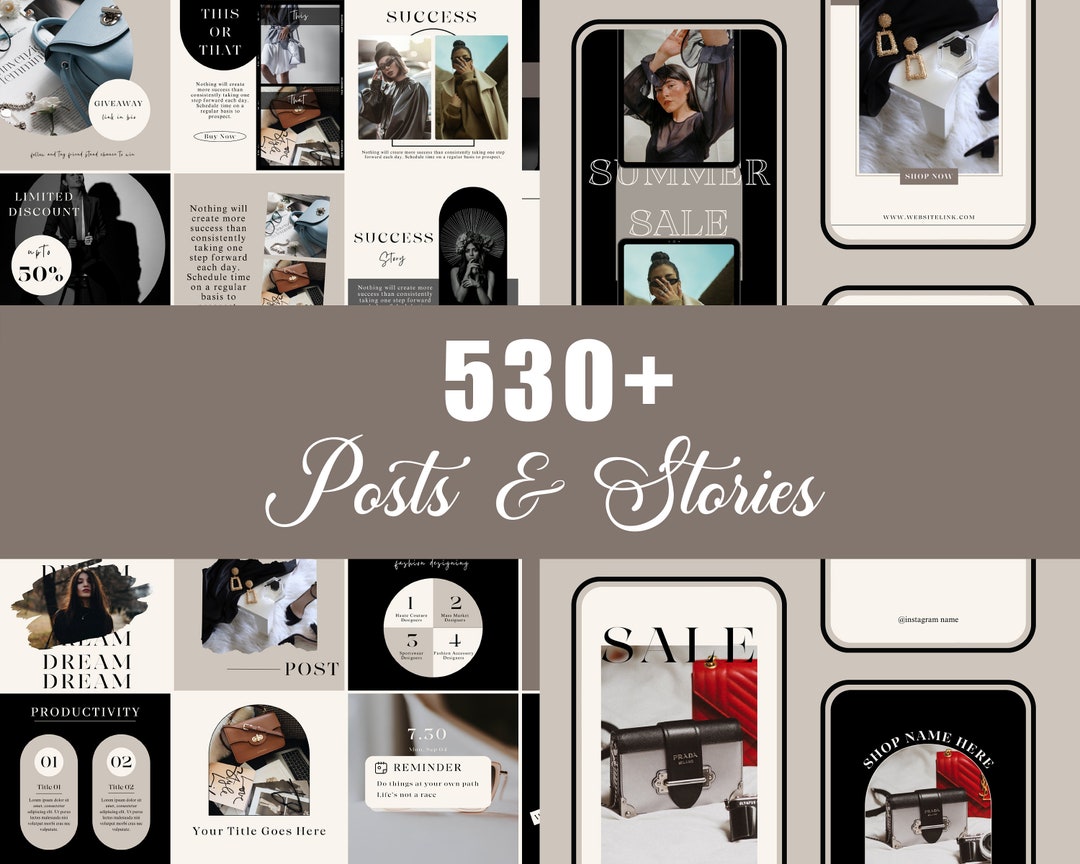 530+ Glamour Instagram Templates | Editable Canva Fashion Posts Stories ...