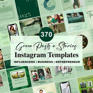 Neutral Instagram Post Templates - Engagement - Story Templates - Canva Blogger Template - Business - Coach - Reels - Green Feed - Travel