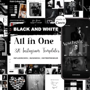 Neutral Instagram Post Templates - Engagement - Story Templates - Canva Blogger Template - Business - Coach - Reels - Beige Feed - Black