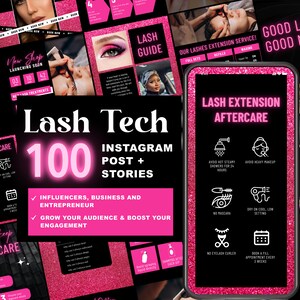 Lash Tech Instagram Post Templates | Lash Tech Covers | Story Posts | Lash Tech Branding | Lash Tech Social Media | Lash Extension Post