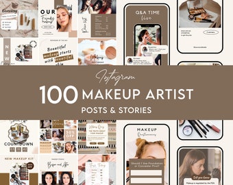 Modèles Instagram de maquilleur de luxe | Modèles MUA | Modèles de publication Instagram maquillage | Image de marque de maquillage | Articles de maquillage sur les réseaux sociaux