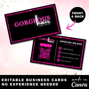 Business Card Template Design, Instagram Business Card, Beauty Artist Hair Nails Lahes Business Card Template