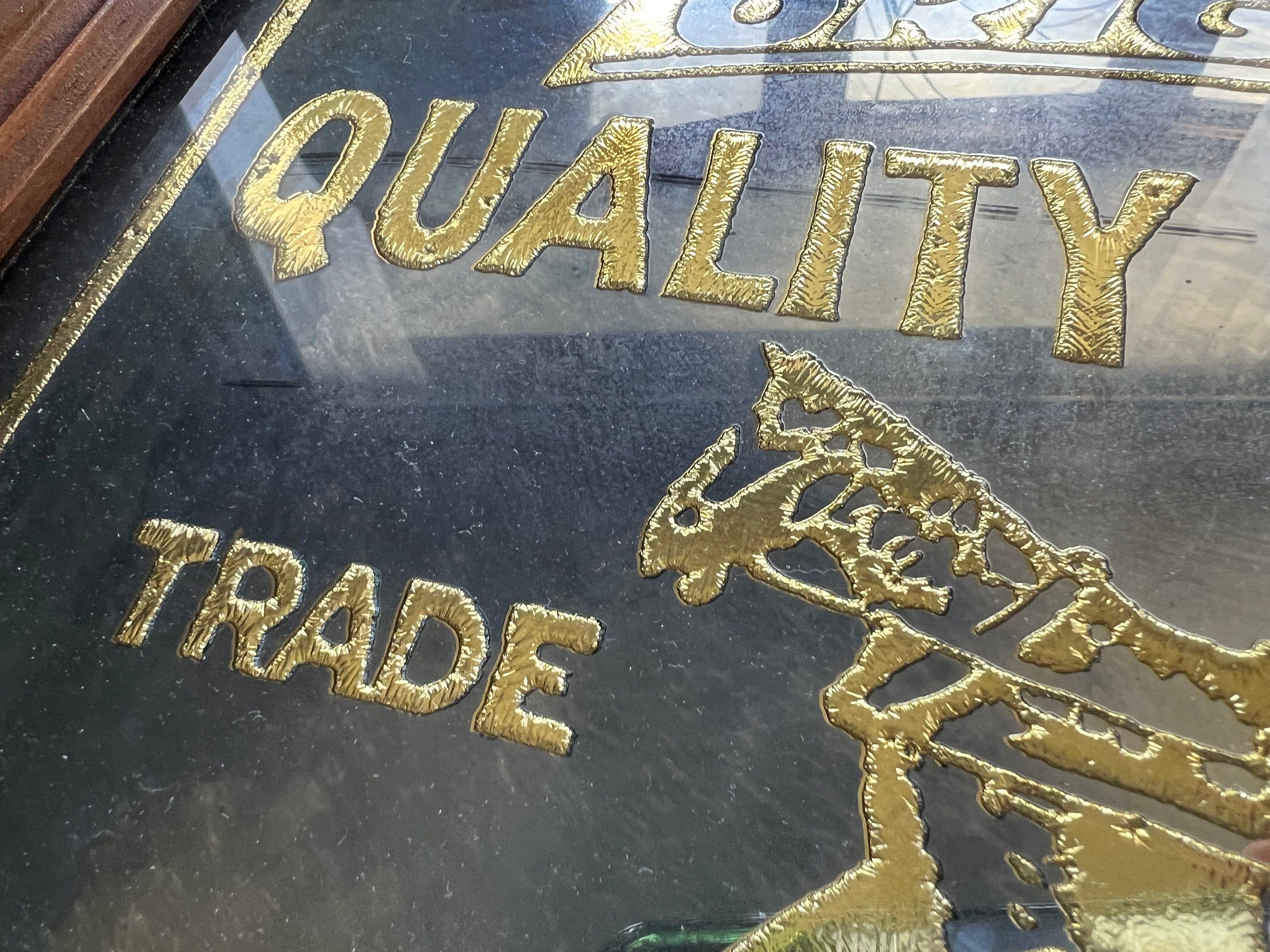 Vintage Levi Strauss & Co 100th Anniversary Etched Mirror
