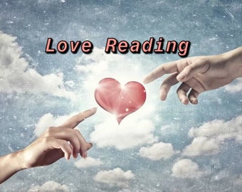 May include: Two hands reaching towards each other with a red heart in the middle, against a cloudy sky. The text "Love Reading" is at the top of the image.