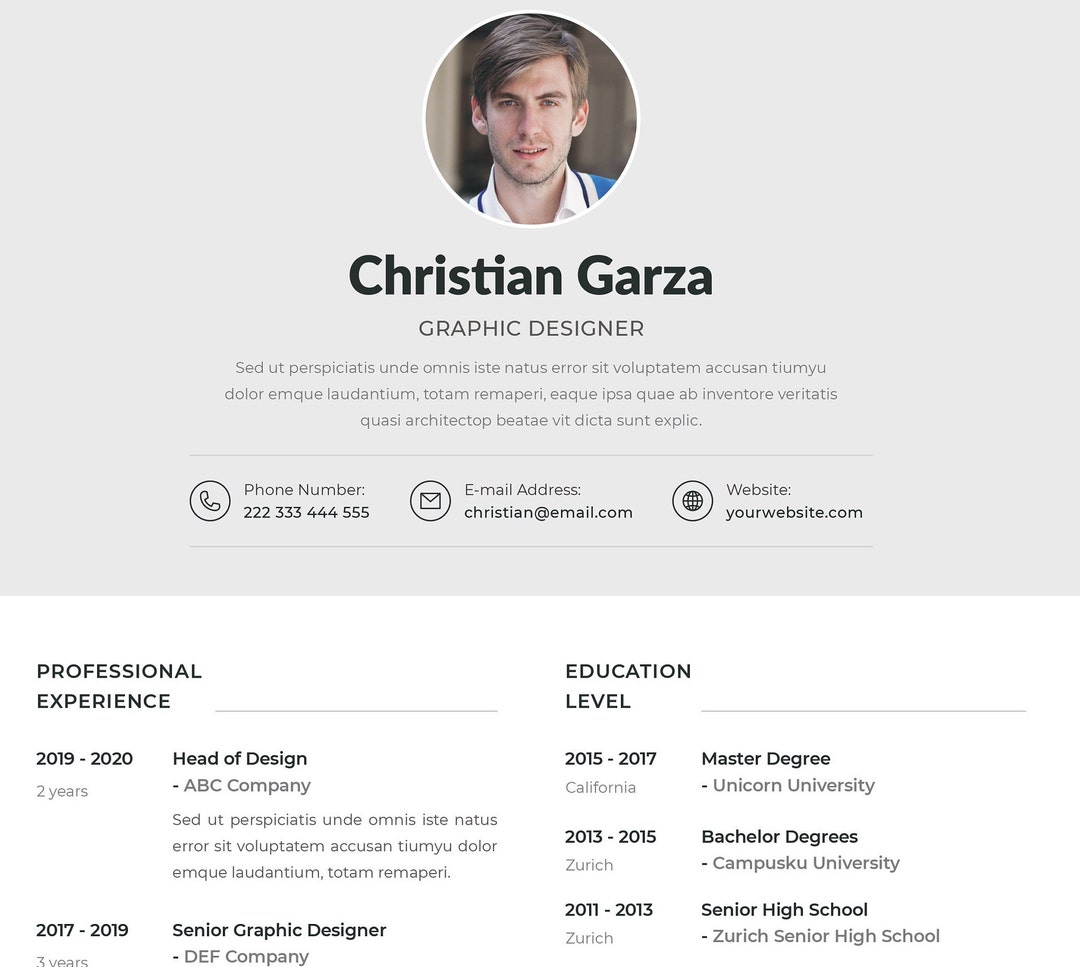 Best Professional Resume Template for Google Docs, Word | Available in