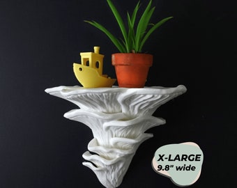 MUSHROOM SHELF | The Djamor | X-Large Size Toadstool Accent Display, 3D Printed Fungus, Apartment Cottagecore Wall Decor, Boho Aesthetic