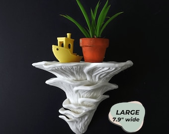 MUSHROOM SHELF | The Djamor | Large Size Toadstool Accent Display, 3D Printed Fungus, Apartment Cottagecore Wall Decor, Boho Aesthetic
