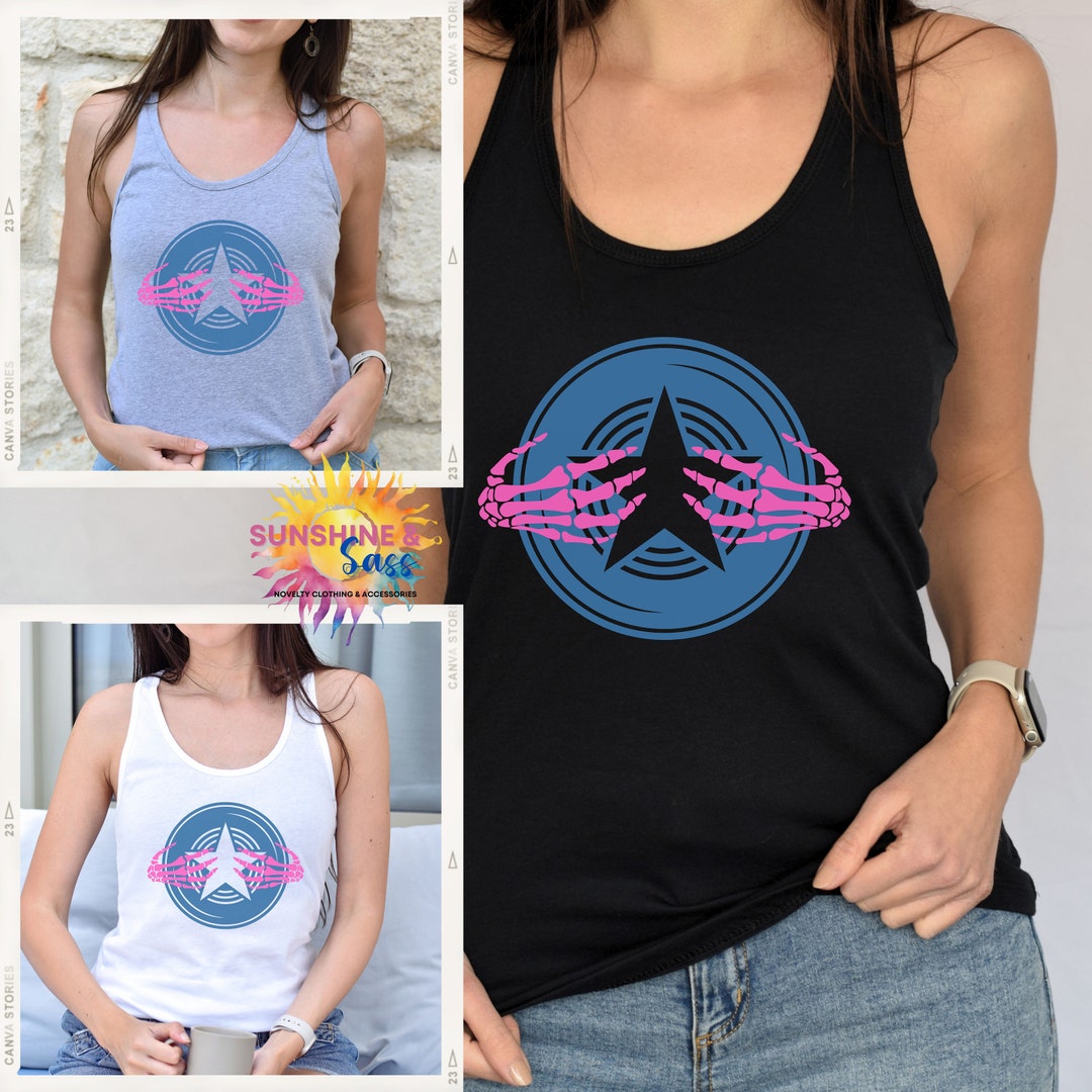 Skeleton Hands Disc Golf Women's Racerback Tank Top, Gift for Family