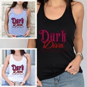 Dark Diva Halloween Women&#39;s Racerback Tank Top Design, Women&#39;s Tank Top, Spooky design Tank Top, Family Halloween