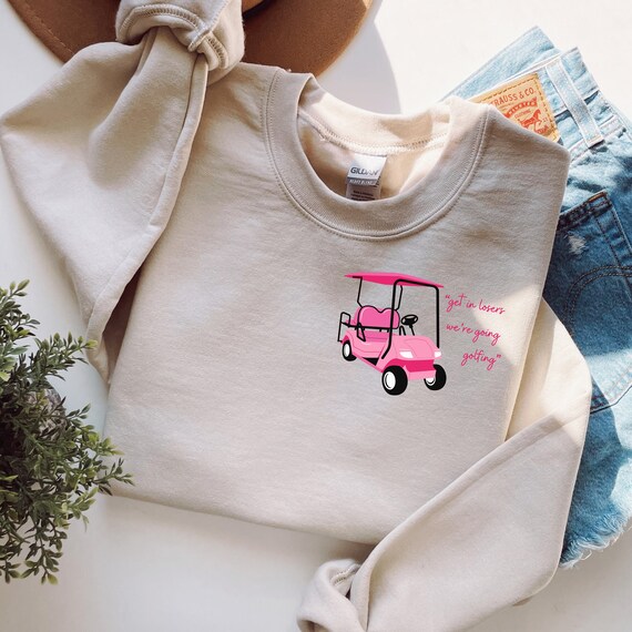 Golf SVG, Ladies Golf, Golfer Aesthetic, Golf Cart SVG, Get in Losers We're Going Golfing Pink