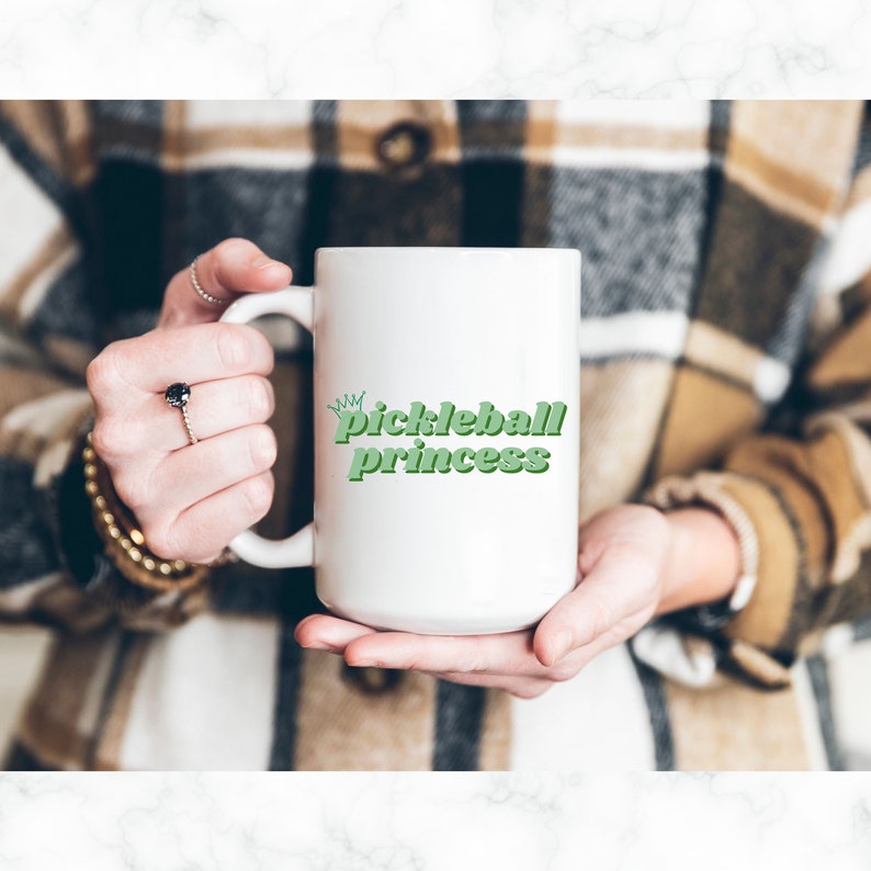 Pickleball King Ceramic Mug 11 Oz - Funny Gift For Pickleball Players, Men, Husband, Dad, White