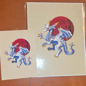 Kintsugi Dragon Digital Art Print OR Accent Painted Print 8.5”x11” OR 5”x7”