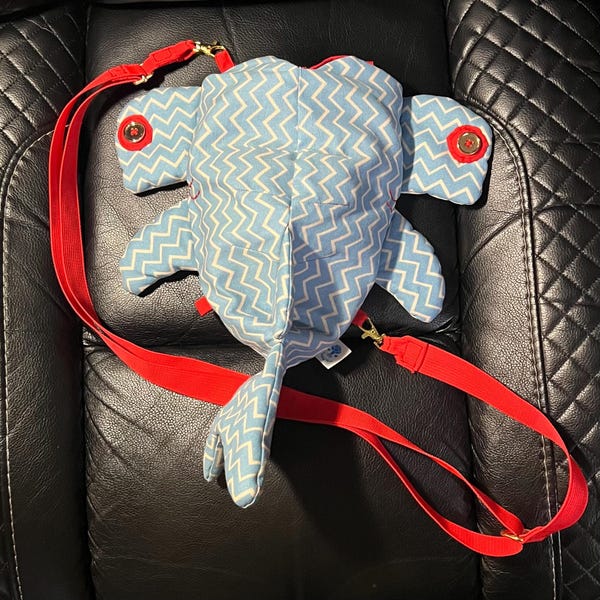 Chompies—Scalloped Hammerhead Shark Crossbody Bag/Purse—Handmade Fabric Crossbody Bag/Purse