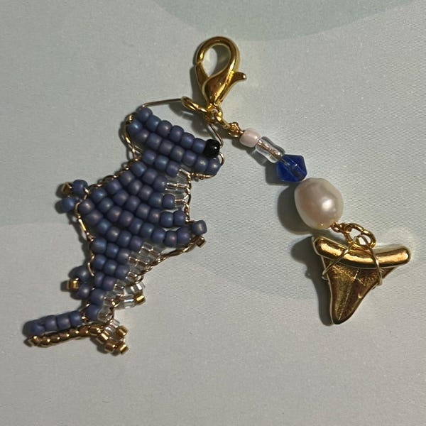 Hammerhead Shark—Beaded Hand Made Keychains/Zipper pull/Decoration/Accessory