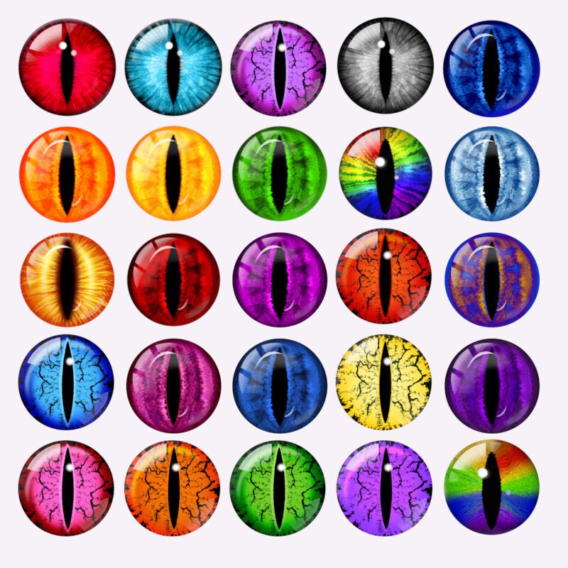 Printable DRAGON Eyes. Digital CAT Eyes. Print and Cut PNG File, 40 ...