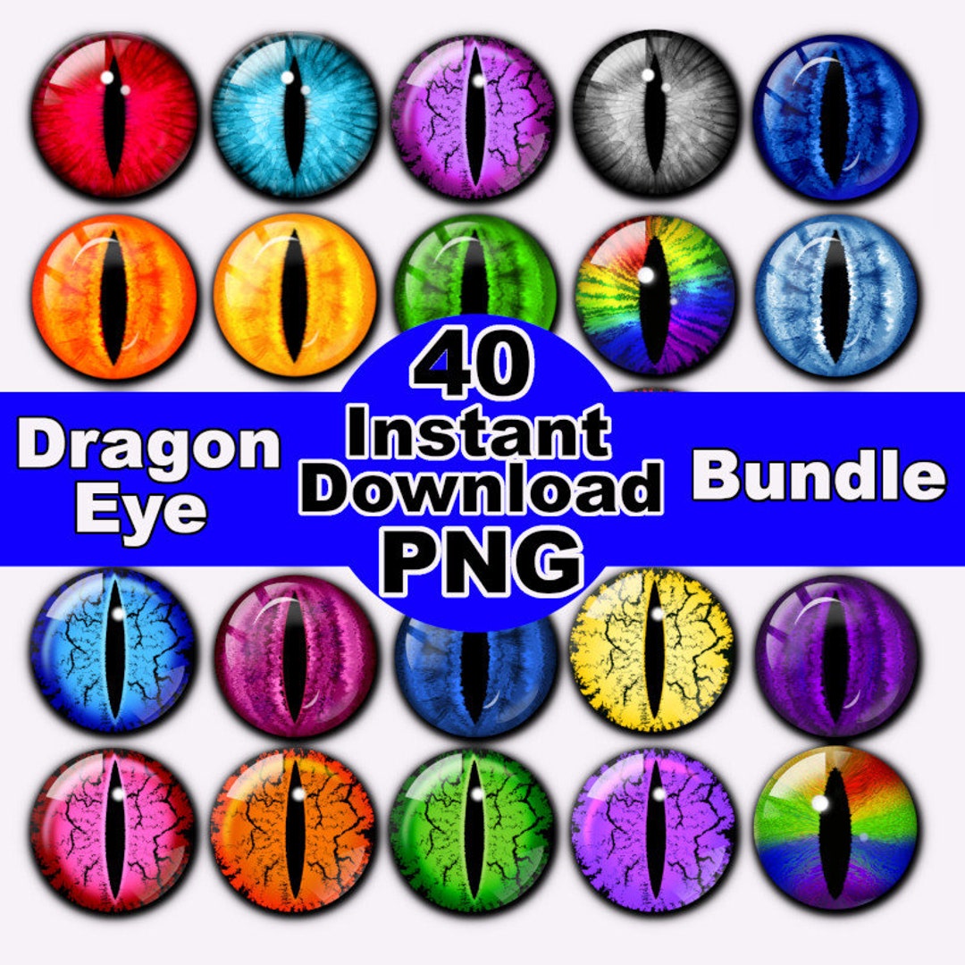 Printable DRAGON Eyes. Digital CAT Eyes. Print and Cut PNG File, 40 ...