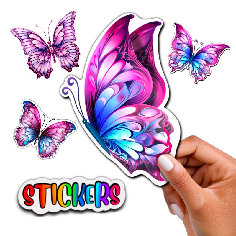 Butterfly Side Sticker Beautiful Butterfly Stickers! WATERPROOF Option, Many Designs to Choose ...