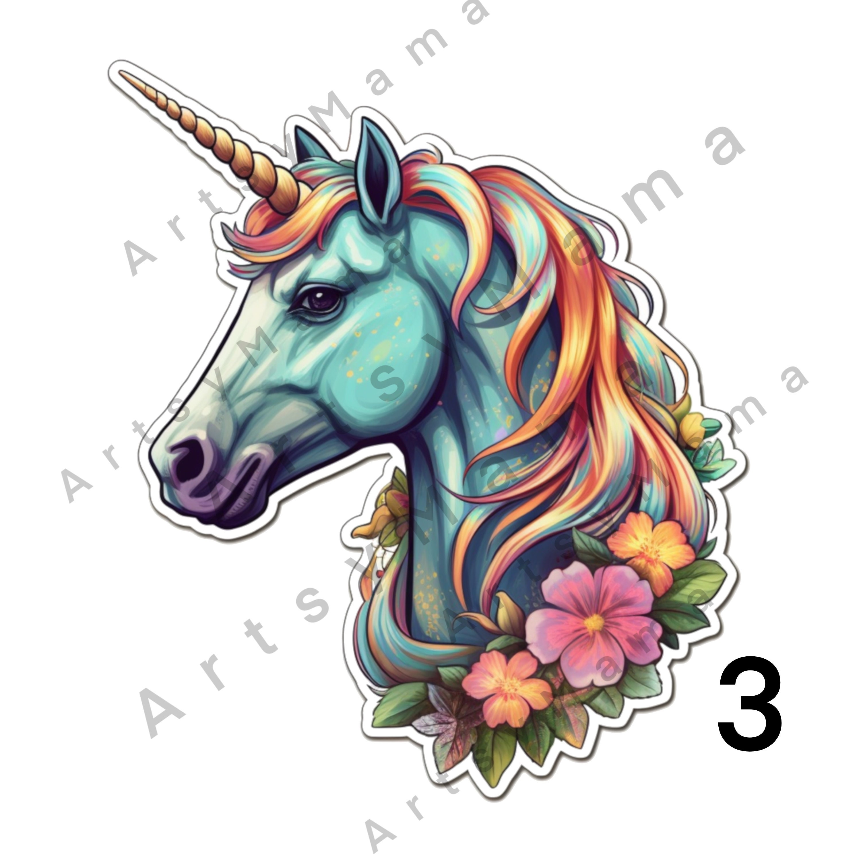 WATERPROOF Unicorn Stickers Many Designs. Large or Small Sizes. Unicorn ...