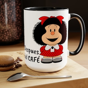 ARGENTINA MAFALDA CAFE Two-Tone Coffee Mugs, Taza 15oz