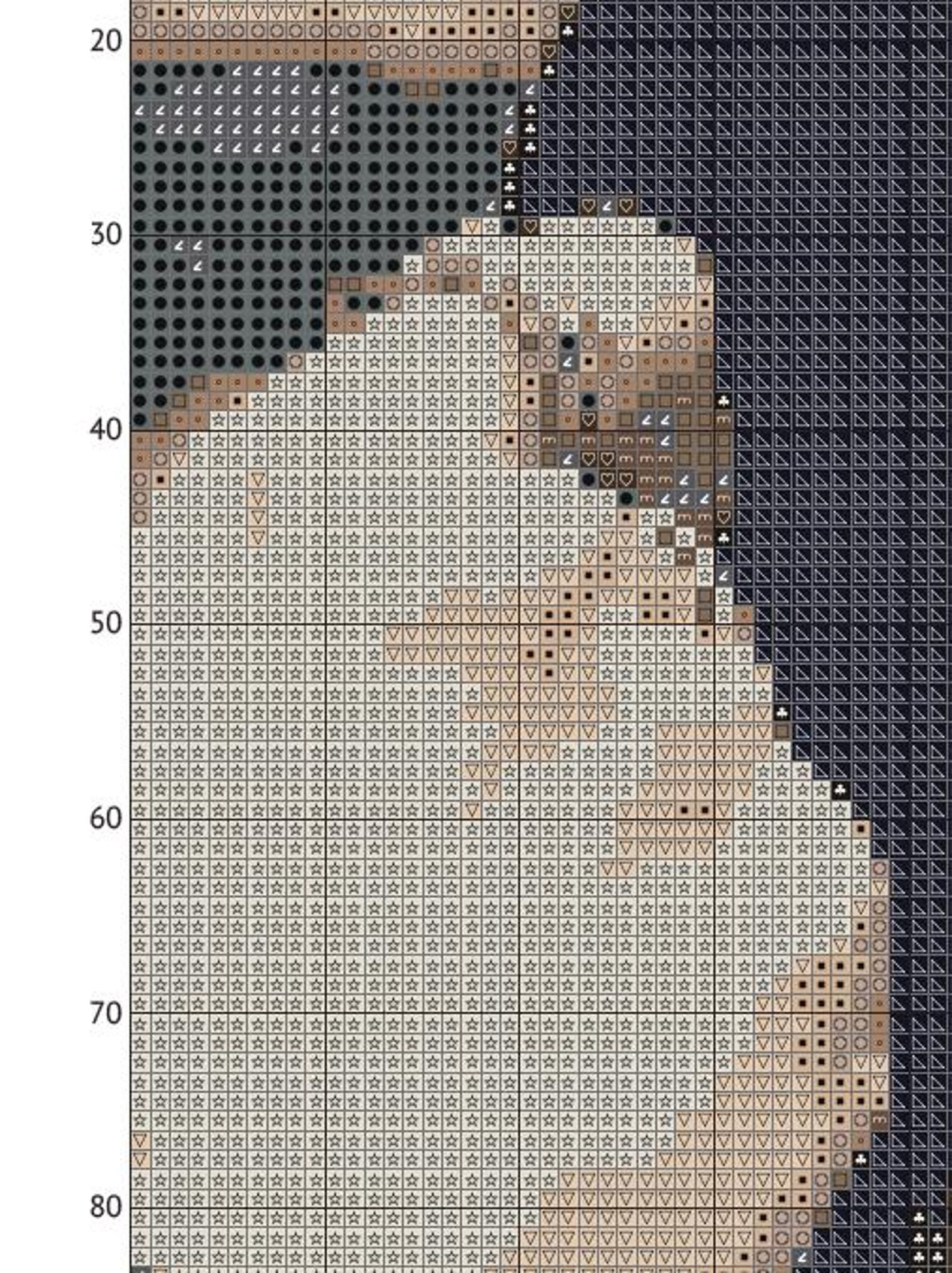 Ateez Yeosang Cross Stitch Pattern Chart 150x170 Stitches With 12 ...