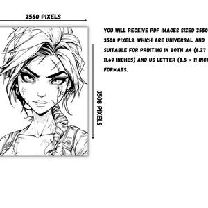 Livre de coloriage portraits dark fantasy – 87 personnages démoniaques de l'horreur gothique (PDF numérique) image 2