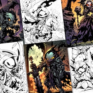 Pu&ograve; includere: Un set di sei illustrazioni in bianco e nero con una variet&agrave; di personaggi spettrali. I personaggi sono tutti vestiti con abiti scuri e hanno una variet&agrave; di espressioni sui loro volti. Le illustrazioni sono perfette per Halloween o qualsiasi altra occasione spettrale.
