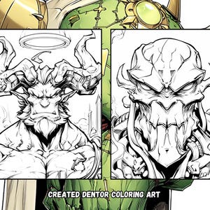 Livre de coloriage portraits dark fantasy – 87 personnages démoniaques de l'horreur gothique (PDF numérique) image 7