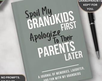 New Grandparent Memory Book Gift from Grandkid, Custom Grandmother Journal for Grandma, Sentimental Nana Notebook, Funny Grandparent Journal