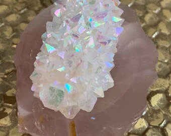 Arreglo de cuencos de cuarzo rosa con aguarrás