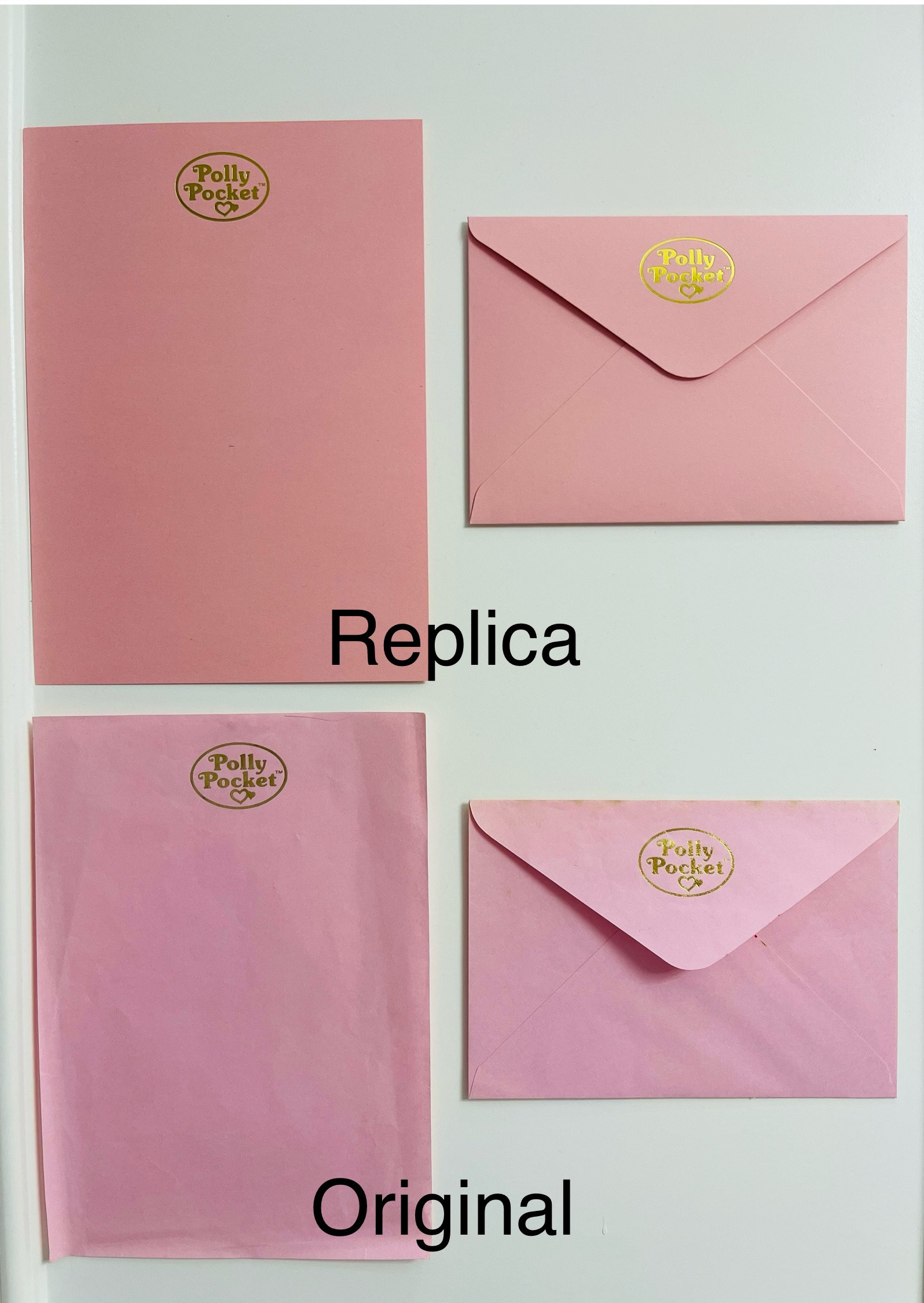 Carta da lettere e busta Polly Pocket (riproduzione)