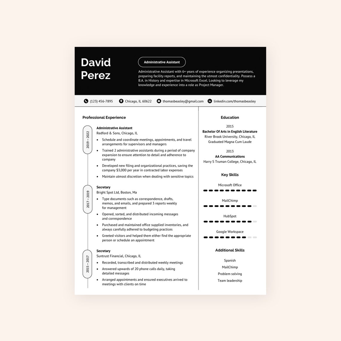 Standard Professional Resume Template Available in 6 Different Colors ...