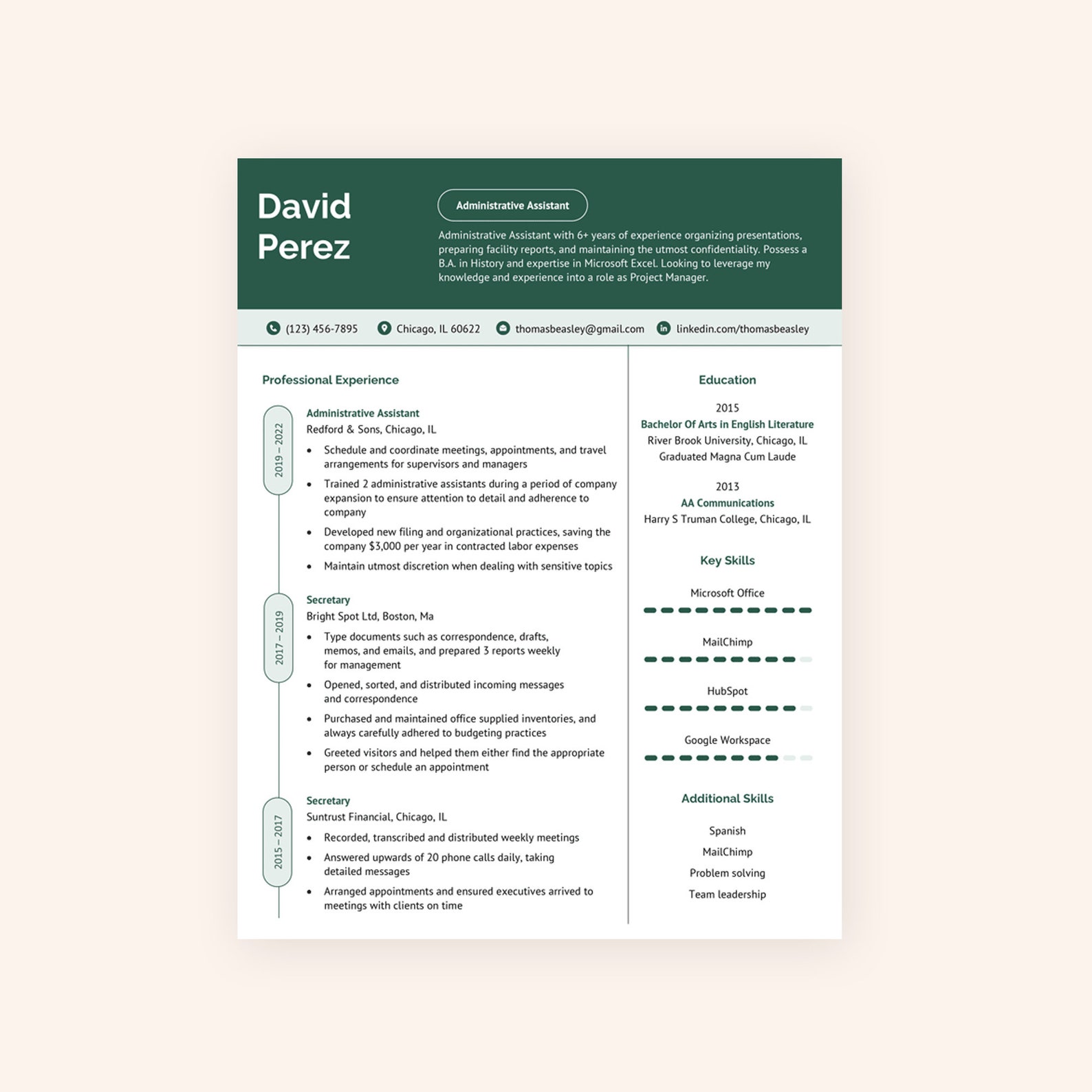 Standard Professional Resume Template Available in 6 Different Colors ...