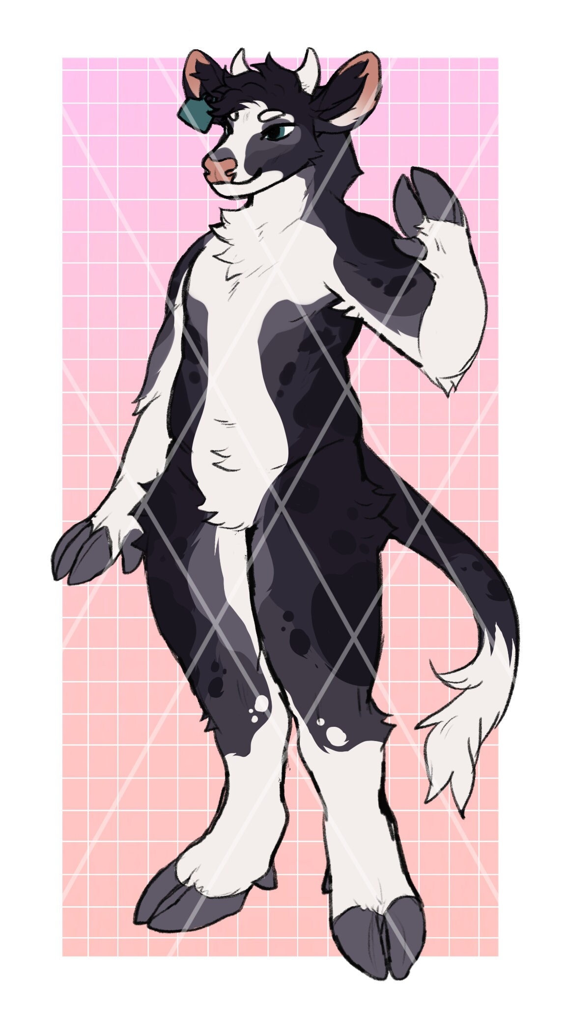 Holstein Cow Adopt Furry Adoptable Fursona Character Design Anthro Oc ...