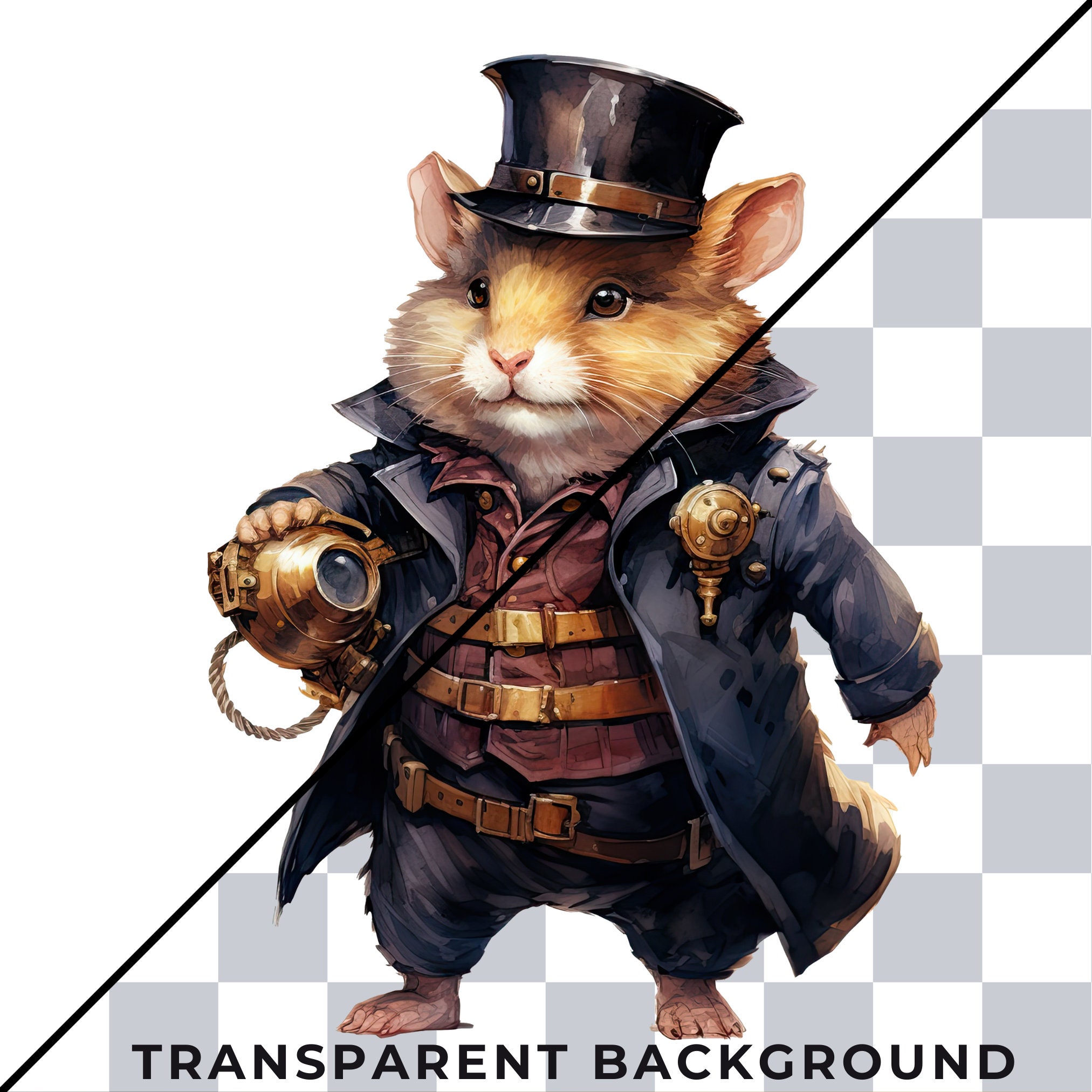 Steampunk Animals Clipart, Watercolor Steampunk PNG &amp; SVG, Victorian ...