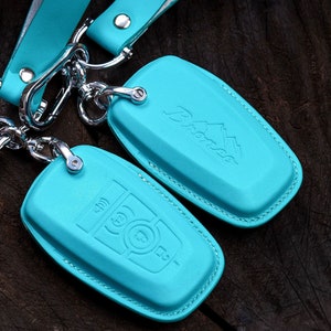 Ford Bronco Key Fob Covers Custom Leather Cases for Bronco 2021-2023 Personalized Keychains, Sasquatch, Raptor, Mustang  3, 4, 5 Buttons