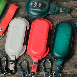 Personalized Leather Key Fob Cover for Mini Cooper SE, Countryman, Clubman, 3 Door, 5 Door, Mini One, Electric, Custom Logo 2024–2025