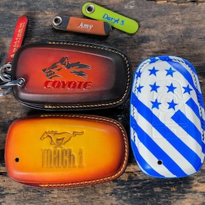 Ford Mustang Mach-E 2023–2025 Key Fob Cover | Handmade Leather Case for Dark Horse, GT, RTR, Mach-1, Shelby GT500 & EcoBoost