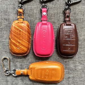 Leather Key Fob Cover Case for 1500 TRX Truck Pickup Longhorn Limited 2018 2019 2020 2021 2022 Keychain Remote Holder 1500Trx