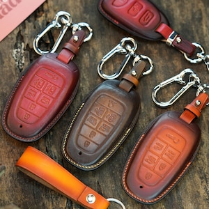 Leather Key Cover for Hyundai Ioniq 5 6 with Charging Buttons 2023 Sonata Nexo Santa Fe Initials Embossing Hyundai Fob Remote Buttons Cover