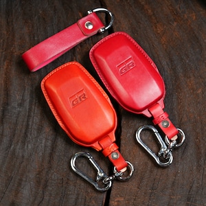 GR Corolla 2024 Leather Key Fob Cover - Custom GR Logo Shell Protector for Toyota Keyless Remote - Keychain Accessory Wrap for GR Corolla