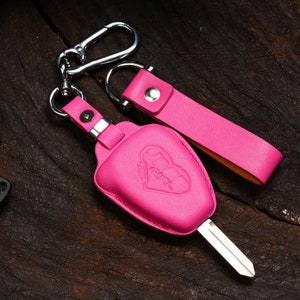 Pink Girl Wrangler Chrysllerr Key Fob Leather Case Dakota Charger Durango Pacifica Aspen Caravan Keychain Patriot & Liberty Remote