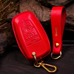 Ford Wildtrak Xlt Fx4 Px3 2021-2024 Leather Key Fob Cover Ranger Raptor Bronco Keyless Remote Holder with Keychain Personalized Gift for Him