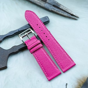 Epsom Leather Watch Strap Handmade Leather Watch Strap 16mm 18mm 20mm 22mm 24mm Leather Handmade Watch Strap Epsom Strap Watch Personalized