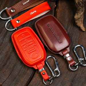 Toyota Sequoia TRD Pro 2023-2024 Leather Key Fob Cover Case Suitable for Venza RAV 4 Sienna bZ4X Premium Keyless Sequoia Accessories Gift