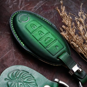 Leather Fob Cover Case for Nissan Kicks Teana X Trail Rogue Maxima Murano Altima Versa Sentra Pathfinder Armada Juke GT-R Cube Leaf Gift