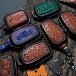 Toyota Tacoma Handcrafted Leather Key Fob Cover – Fits All Models SR, SR5, TRD Sport, PreRunner, TRD Pro/Off-Road, Limited, Trailhunter