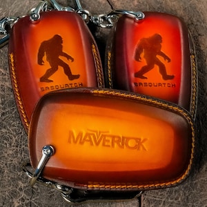 Ford Maverick Key Fob Cover 2023 2024 Personalized Leather Key Case for XL XLT Lariat, Pickup Truck Remote Holder