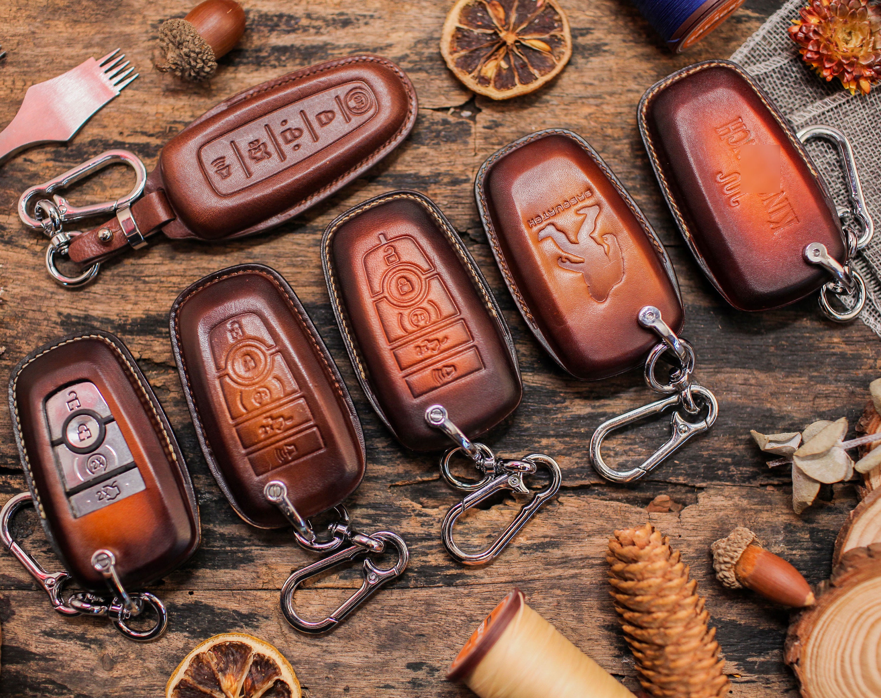 Pepplo Leather Car Key Keychain Holder Metal Hook And Keyring Zipperblack,Pack Of 2 Key Chain